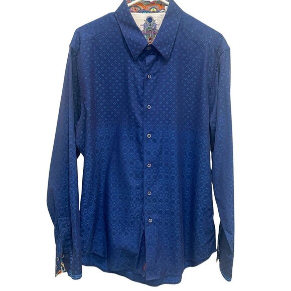 Robert Graham Other - Robert Graham Men's Button Down Shirt Jacquard Blue Size L Long Sleeve